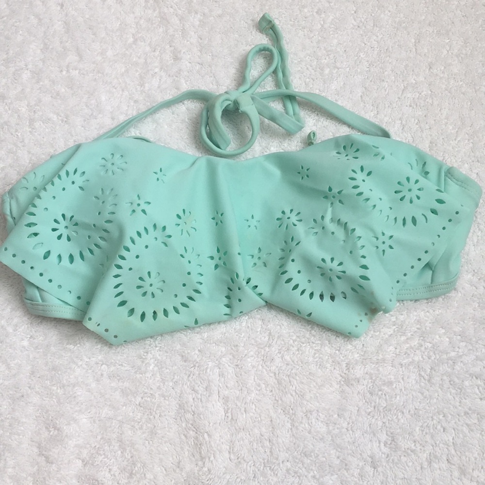 Flouncy bandeau bikini top